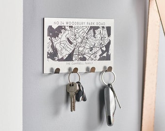 Personalised Map Location Family Key Holder
