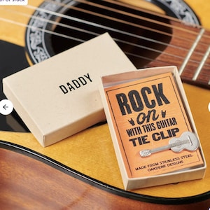 Fun Guitar Tie Clip, Solid Stainless Steel, Ideal Gift for Guitar Enthusiasts, Perfect for Rock Stars, Gift For Guitar God