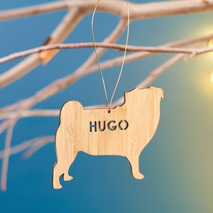 Personalised Bamboo Pet Christmas Decoration image 3