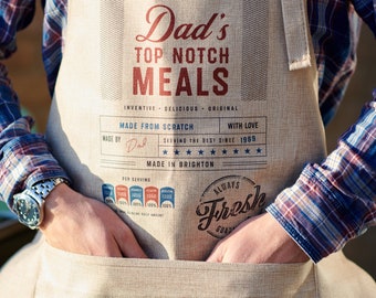 Personalised Burlap Top Notch Chef Apron