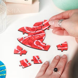 Rompecabezas de corazón personalizado "Razones por las que te amo", regalo de recuerdo romántico para parejas, San Valentín, aniversario, rompecabezas de corazón de amor