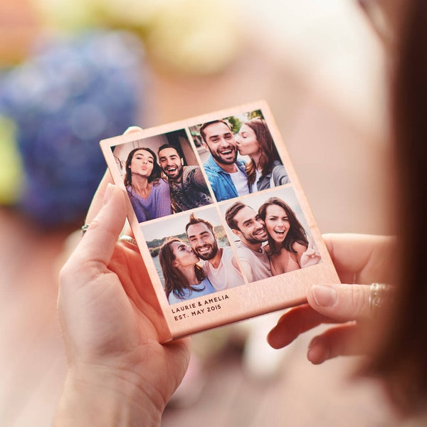 Personalised Solid Copper Photo Booth Style Print