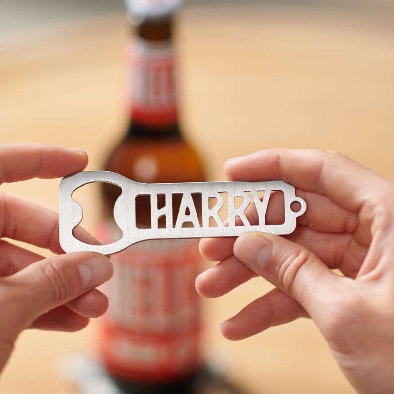 Personalised Solid Steel Bottle Opener image 2