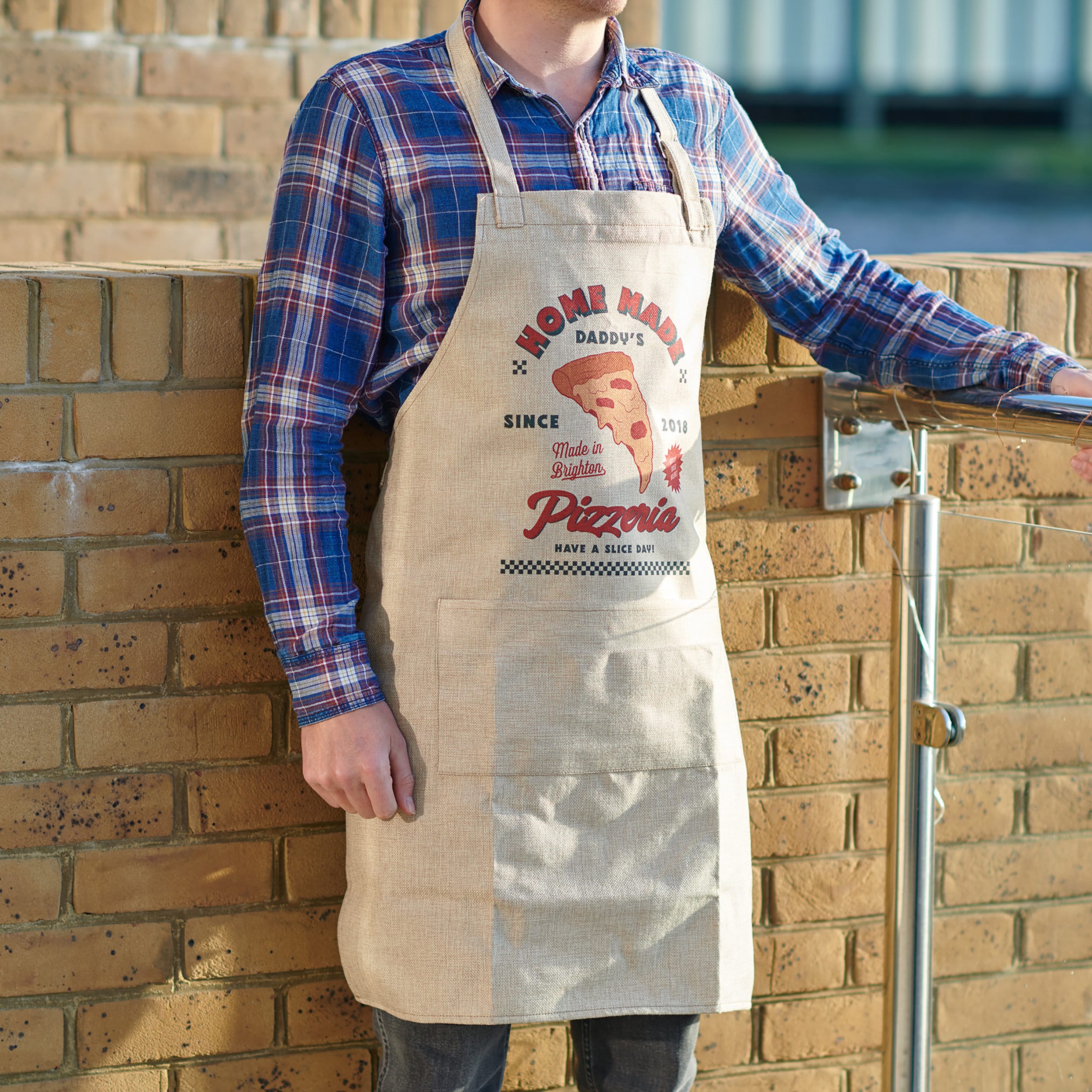 Personalised Burlap Pizza Apron