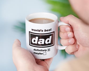 Taza divertida de Oasis para el mejor papá / Regalo para amantes de la música / Día del padre, regalo de cumpleaños, taza novedosa de té y café para él / Definitivamente tal vez