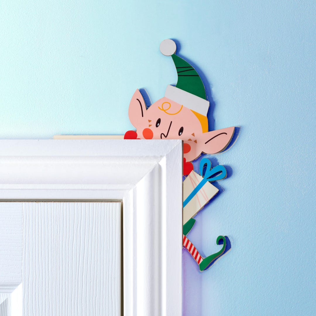 Cheeky Elf Door Frame Decoration - Festive Christmas Humour, Christmas ...