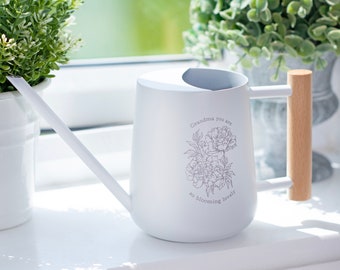 Personalised 'Blooming Lovely' Indoor Watering Can - Custom Flower Lover Gift, Unique Gardening Present