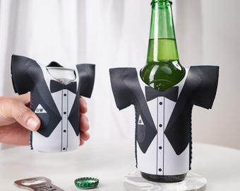 Personalised Tuxedo Shirt Can Cooler