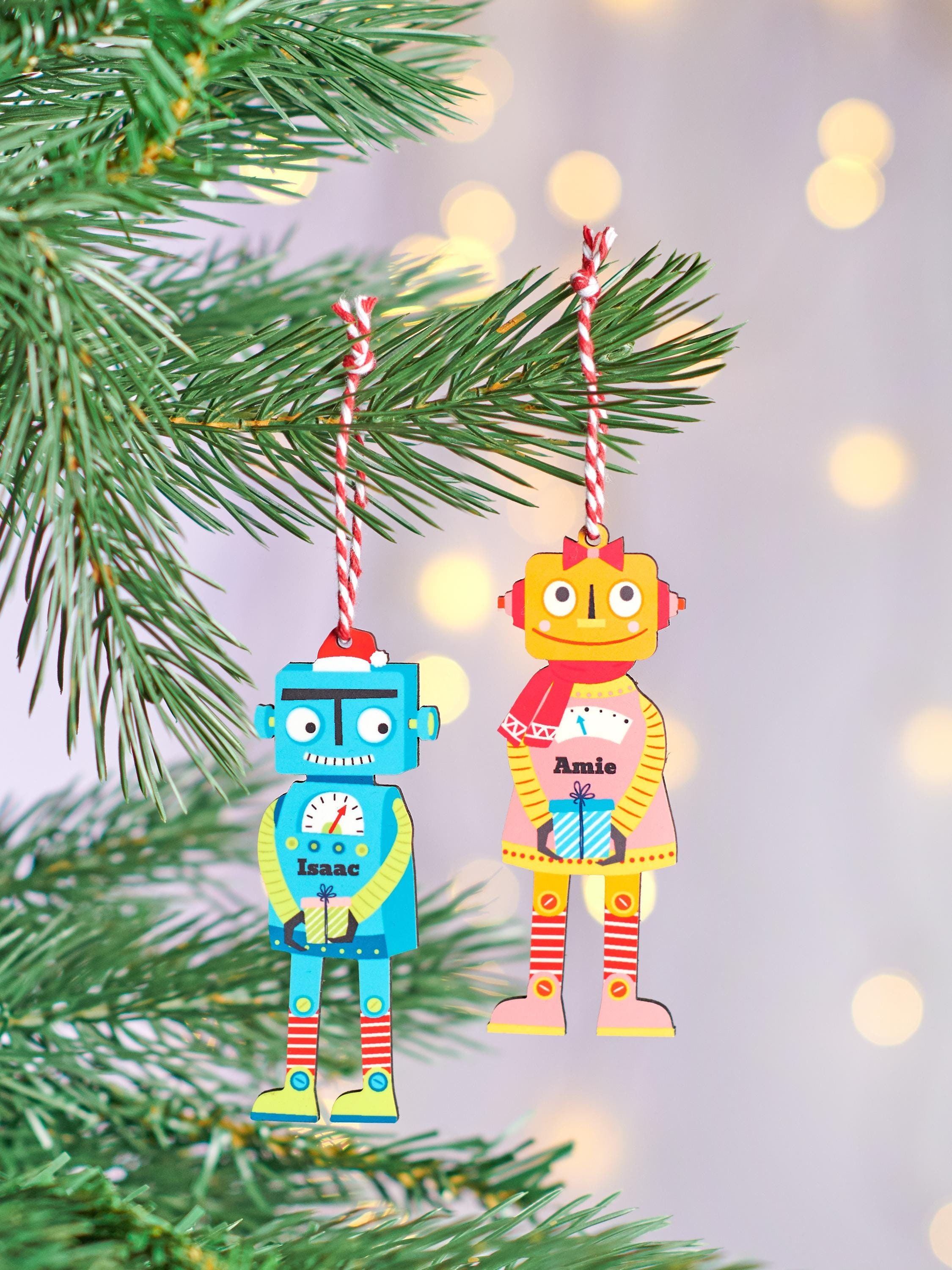 パーソナライズされた子供用ロボットクリスマスツリーデコレーション