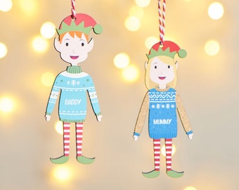 Personalised Elf Adult Decoration