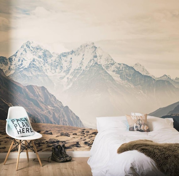 Mountain Vista Self Adhesive Wallpaper Mural Etsy