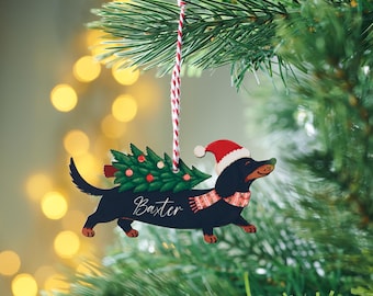 Personalised Sausage Dog Christmas Tree Decoration