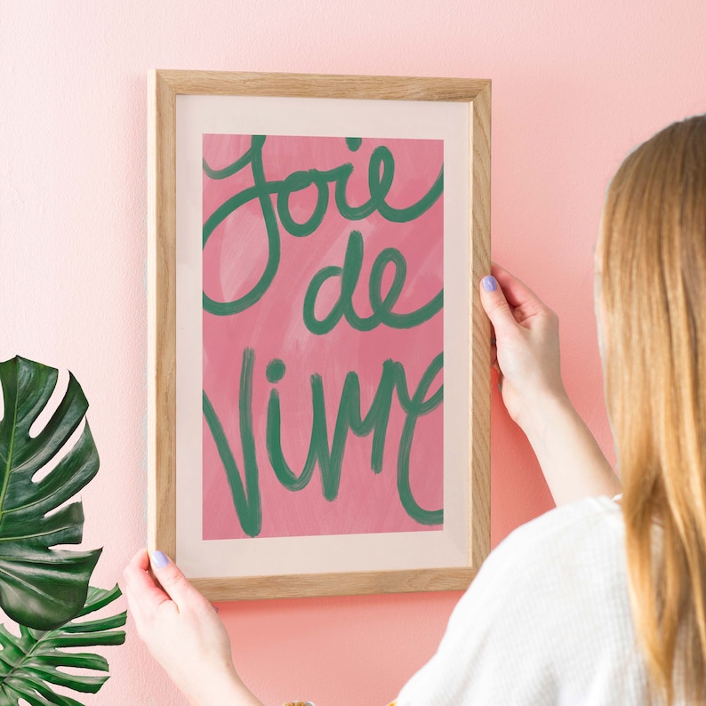 Positive French Joie De Vivre Typography Print - Etsy