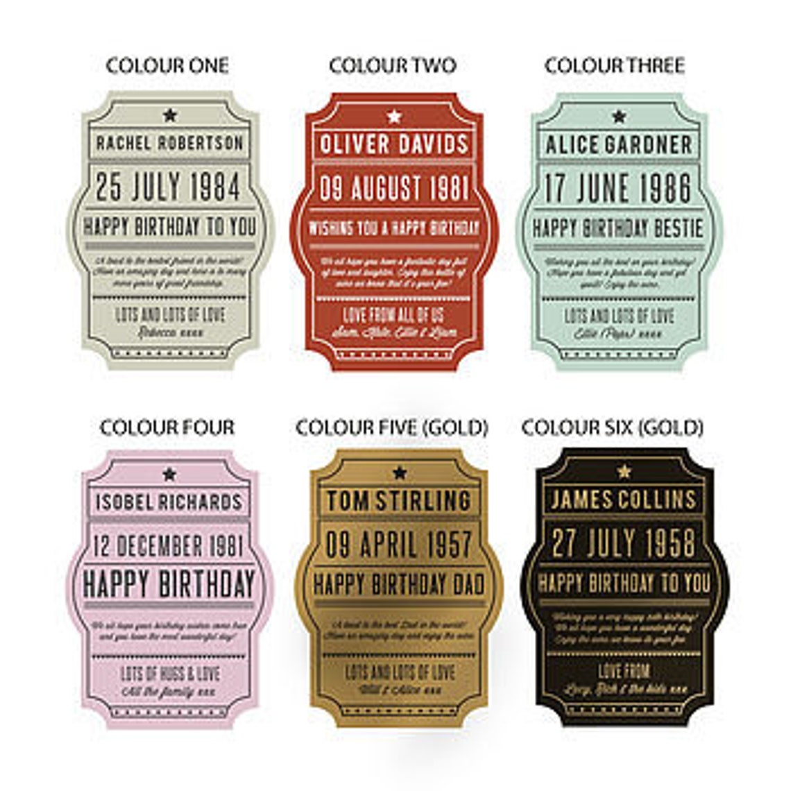 Personalised Birthday Bottle Label Etsy