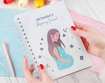 Personalised Pregnancy Journal, Pregnancy Announcement, Pregnancy Planner, Pregnancy Diary, Pregnancy Gift, Pregnancy Milestone