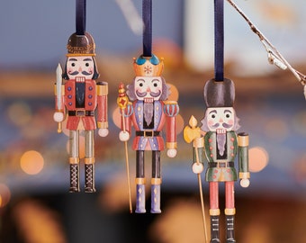 Enchanting Nutcracker Christmas Decoration Set: Handcrafted Wooden Soldiers for Festive Home Décor