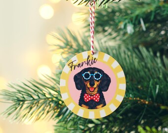 Personalised Fun Dog Breed Portrait Christmas Decoration