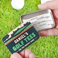 Personalised Golf Tees Set in Tin - Men&#39;s Golf Gifts