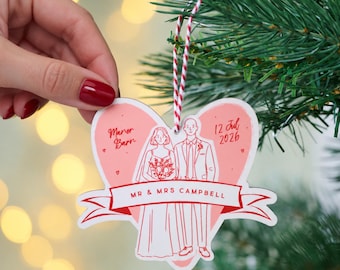 Personalised Wedding Keepsake Christmas Tree Decoration