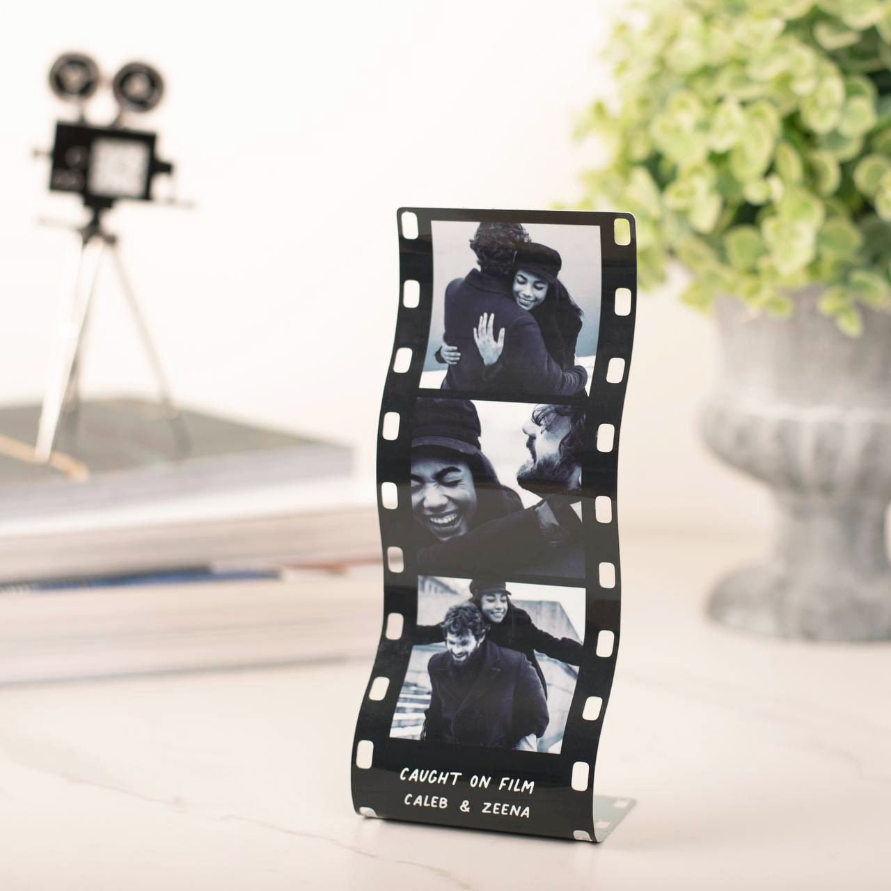 Personalised Mini Metal Photo Reel Print | Three Photos Printed on Metal Film Reel Frame