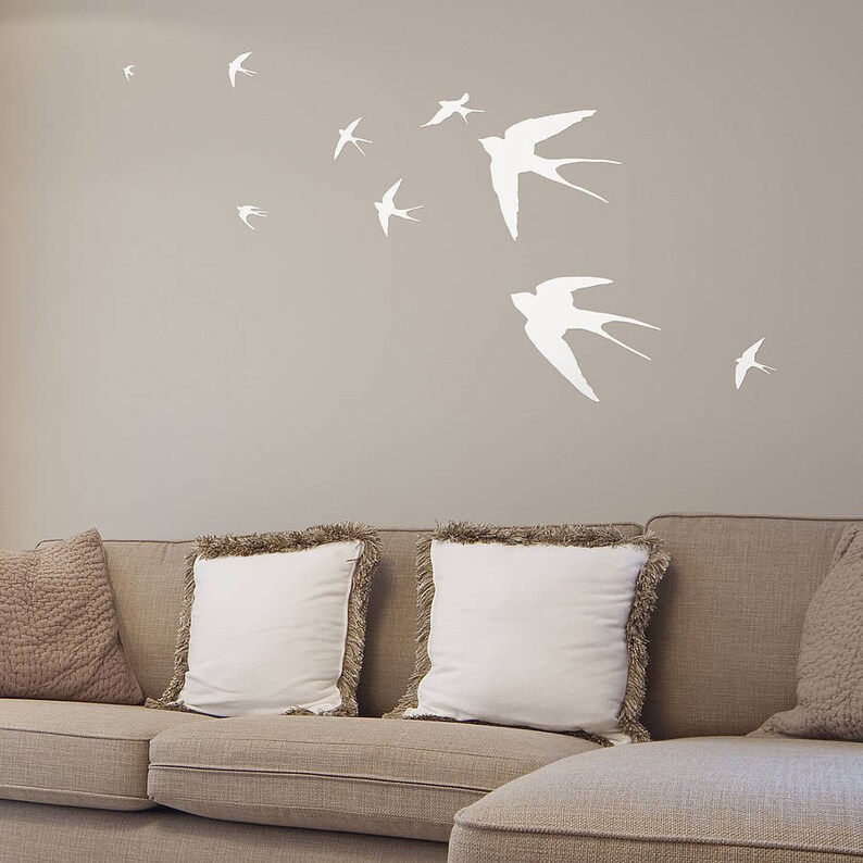 Vinyl Wall Sticker Decal Flying Swallows Set