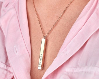 Personalised Secret Message Bar Necklace