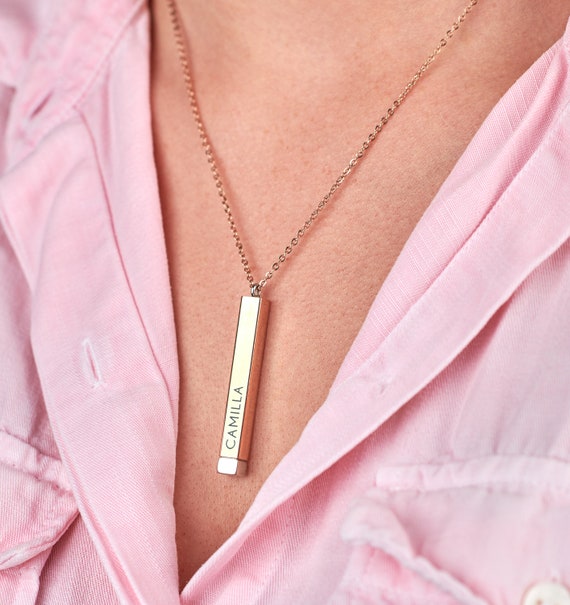 Hidden Message Bar Pendant | Necklace | Personalise Hidden Message Bar Pendant | Necklace | Personalise