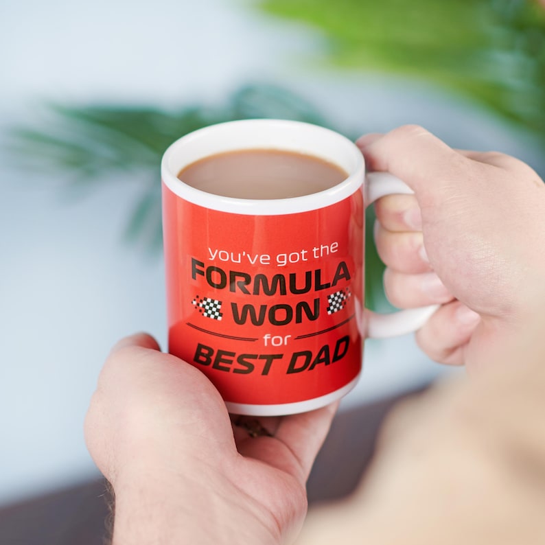 Taza "Has ganado la Fórmula 1" para papá / Regalo divertido de carreras de F1 para él / Taza de café de deportes de motor de Gran Premio / Regalo para el Día del Padre, cumpleaños imagen 1