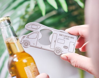 Personalised Motorhome Adventures Bottle Opener