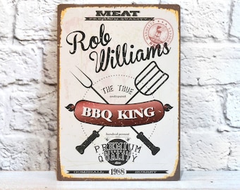 Personalised Retro Bbq King Sign