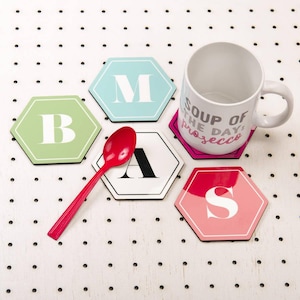 Personalised Hexagonal Monogram Coasters