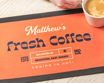 Personalised Fresh Coffee Kitchen Mat
