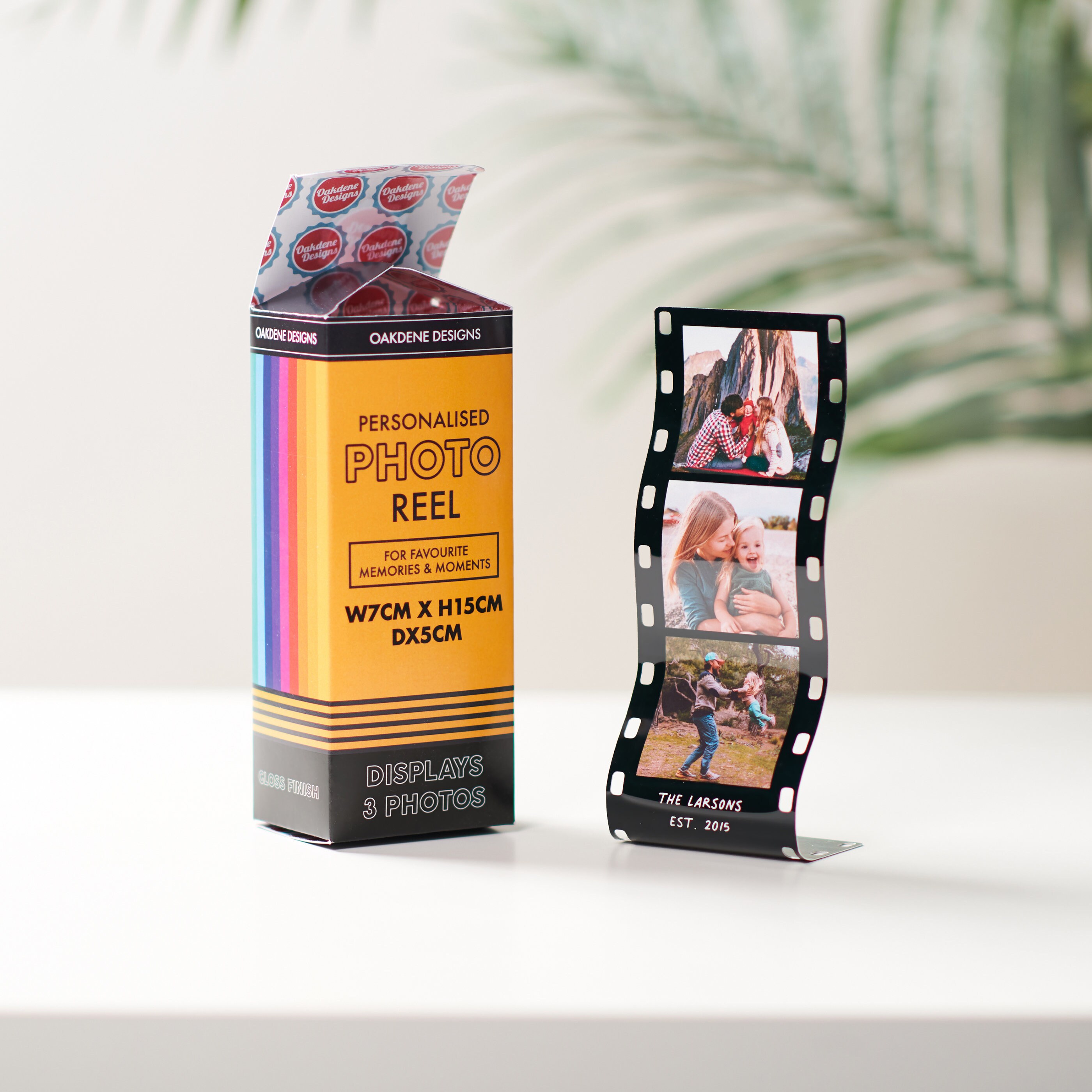 Personalised Mini Metal Photo Reel Print | Three Photos Printed on Metal Film Reel Frame