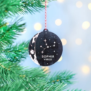 Personalised Metallic Star Sign Christmas Bauble