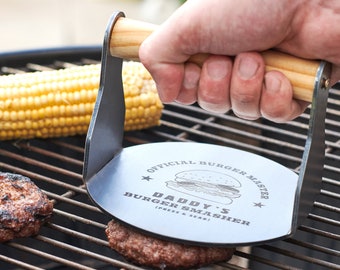 Personalised Stainless Steel Burger Smasher