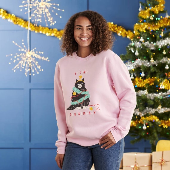 Cat christmas tree jumper sales