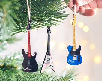 Personalised Guitar Christmas Tree Decoration