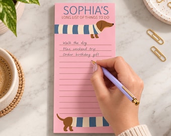 Personalised Sausage Dog To-do Pad
