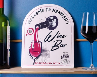 Letrero metálico personalizado de estilo vintage para vinoteca – Regalo para amantes del vino