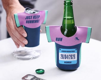 Personalised Marathon Running Shirt Can Cooler