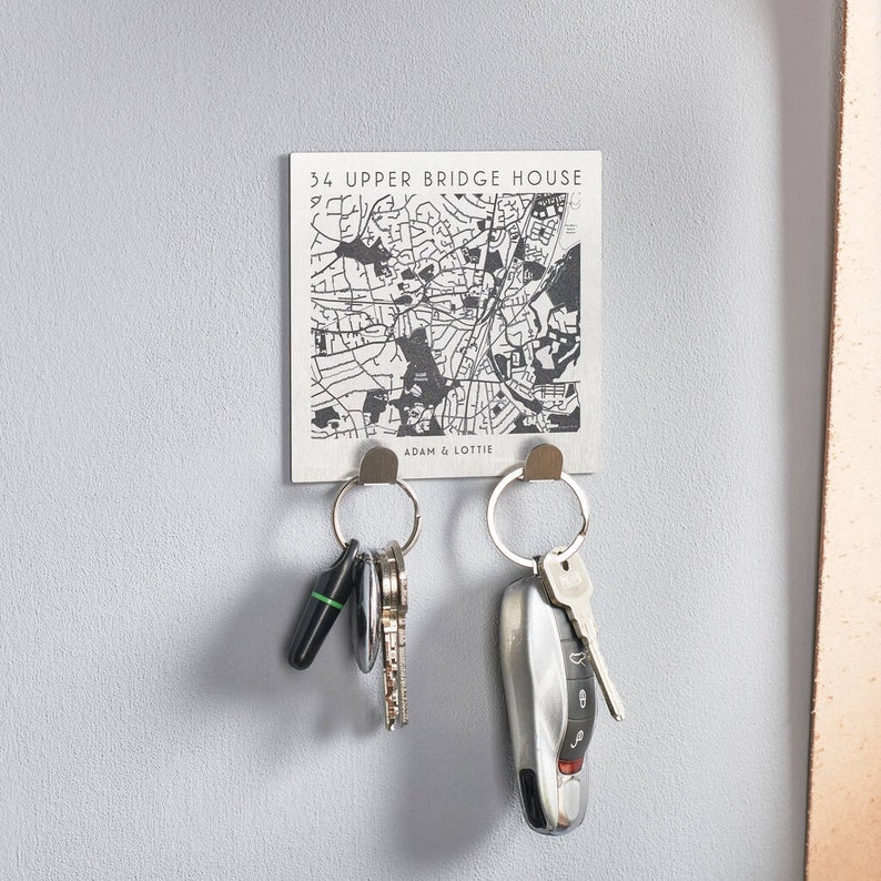 Personalised Map Location Couples Key Holder 