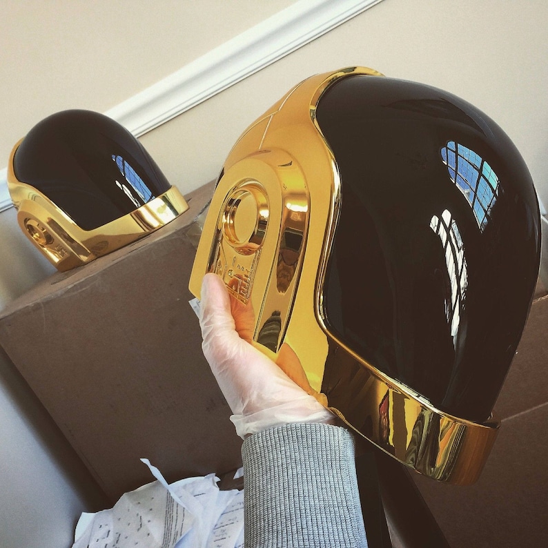 Daft Punk Helmet Guymanuel 24K Gold Chrome | Etsy