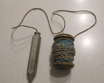Plumb Line Etsy - vintage plumb line wood and metal with string