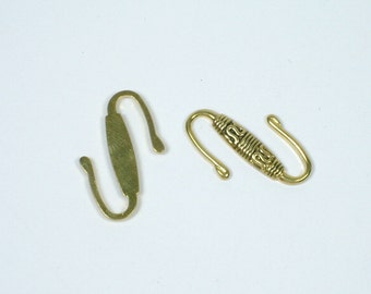 S Hook Closure Clasp Antique Gold 26mm