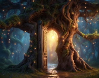 Firefly tree with a portal door