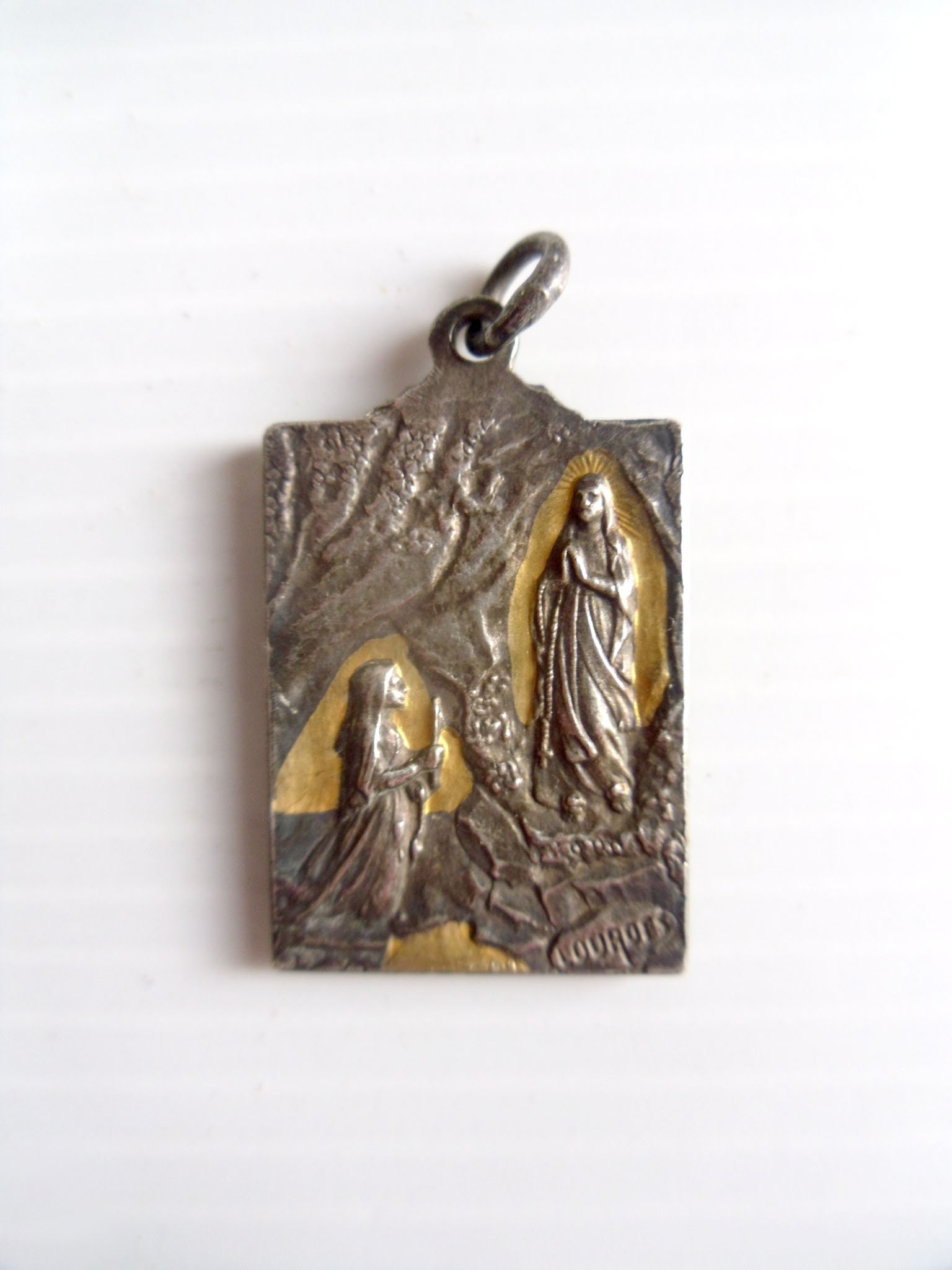 Français Lourdes Pendentif Sainte Bernadette et Vierge Marie