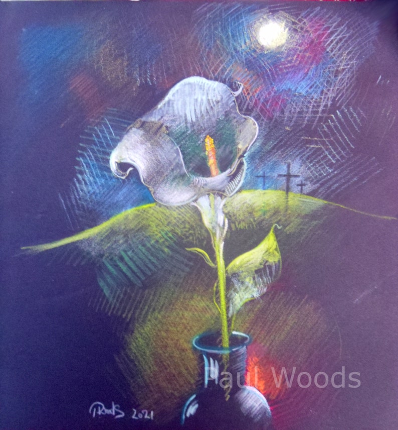 Digital Download Flower Drawing. Wall Hanging Livingroom Art Etsy