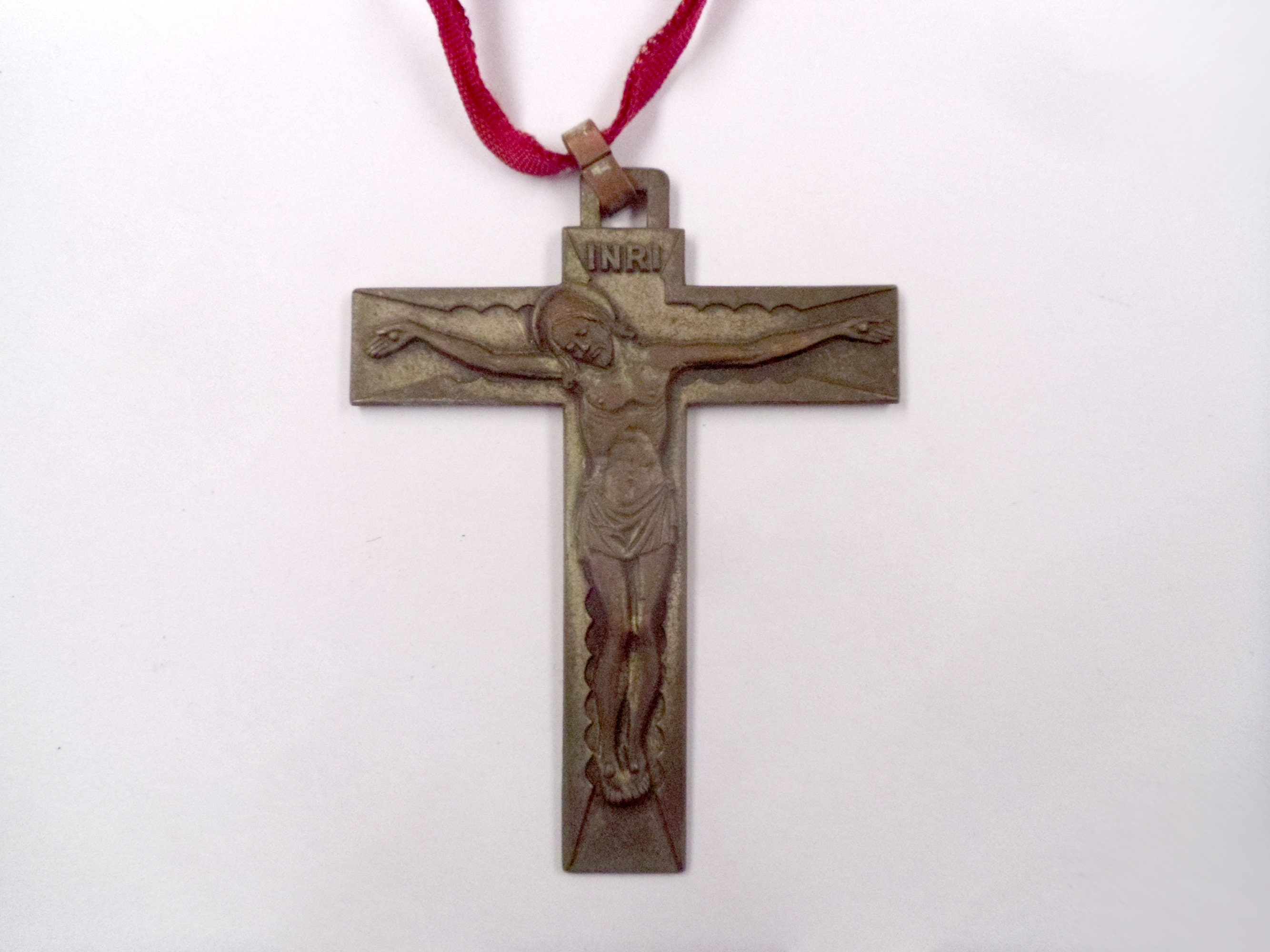 Crucifix de Fatima Bronze avec Le Ruban Attaché