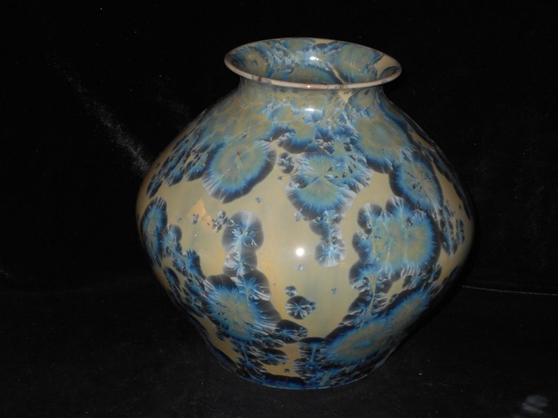 FREE SHIPPING Crystalline Glaze Porcelain Vase,Fine Art Pottery Vase 9 12 X 5