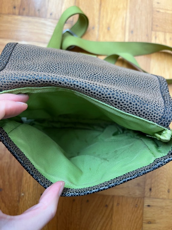 Haiku Crossbody Green and Brown Vegan Leather Bag… - image 3